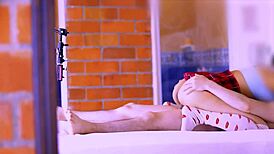 Chatting with my friend's sensual mom alone in the apartment always turns me on