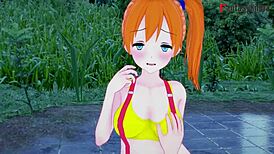 yo, misty giving a wild pov blowjob in anime!