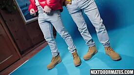 Hot guys in jockstraps fuck interracial.