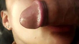 Excellent blowjob technique with a satisfying mouth finish