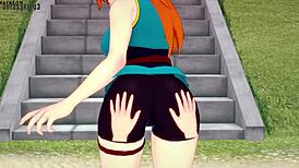 Itsuka Kendo Performs Blowjob On Big Tits In Boku No Hero.