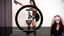 kate cosplays as petite brunette babe in solo cartoon game