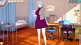 3D cartoon anime hentai with big tits blowjob and handjob