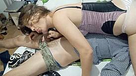 wow, amateur slut fucked doggystyle in satin panties!