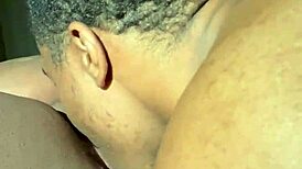 Licking that sweet ebony pussy in a steamy homemade session