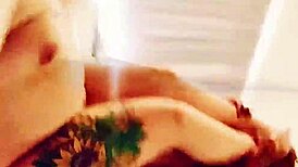 Hot blonde pawg licks cum off her butt