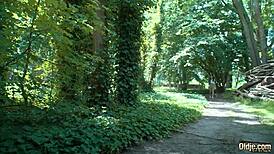 hot brunette has sex in the park with face fucking and riding 😍