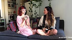 Ersties Amateur Lesbians Go Wild with Whipped Cream Fun!