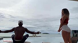 Blonde Brazilian Teen Sucks Big Black Cock Until Wet And Begging For Cum