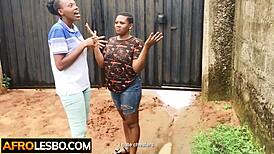 African amateur lesbians Sugarberry and BBW GF enjoy sweet scissoring