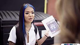 I lick that coed to shut her up, oops.