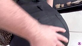 Huge facial shocks brunette hottie