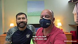 latino macho engages in bareback gay fucking with hairy arab