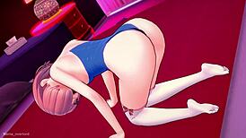 Wow, a ram likes getting handjobs with feet in a bikini version!