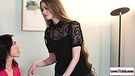 Tall Brunette Babe Turns Shaved Tattoo Girl Lesbian