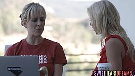 Sapphic Milf Queening Petite Teen Intensely