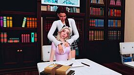 futanari student bangs classmate hard in classroom hentai