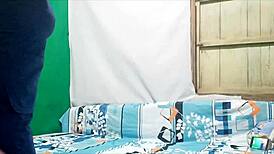 Latina nurse masturbates at home after hospital shift for stress relief