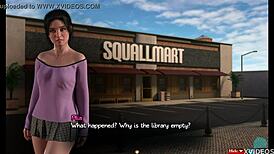 Busty milf Naomi from Treasure of Nadia 131 casually sucking big cock in game