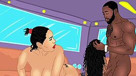 Tattoo Bubble Butt Latina Gets Her Phat Ass Slammed by BBC in Wild Cartoon Parody. Man, This Hentai Party Gets Sloppy!