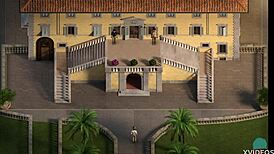 Busty milf Naomi from Treasure of Nadia 131 casually sucking big cock in game