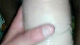 Naughty amateur pounds his ass with a huge dildo toy