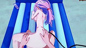 Pov fucking Lala on beach with creampie inside