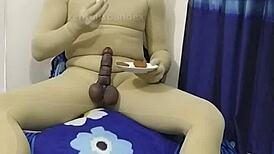 Hey, are you into zentai slave play with food fetish and rope bondage on penis?