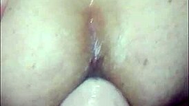 Naughty amateur pounds his ass with a huge dildo toy