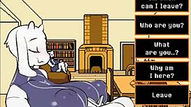 Uddertale parody hentai game ep 1 tori caught masturbating loud and wet