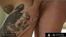 Tattooed Masseuse's Tight Pussy Destroyed By Cop