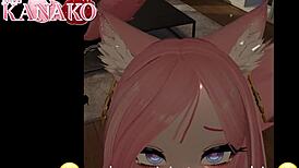 catgirl in anime cosplay outfit loves getting cumshot in her mouth during blowjob