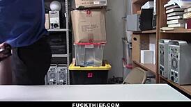 Cute blonde athena rayes gets doggystyle fucked in security office