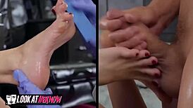 Fit Brunette Kimmy Granger in Footjob Video - Lookathernow