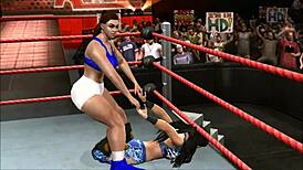 Melina wrestles chun li in intense fight