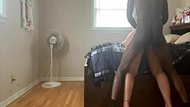 Lightskin big booty bent over for doggystyle sucking monster cock