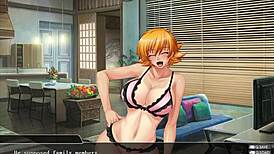 In Taimanin Asagi 3, part 02, the black character receives a handjob in the game