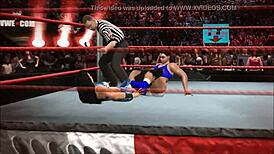 Melina wrestles chun li in intense fight