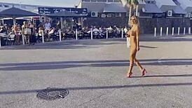 Monika Fox Strolls Naked on Cap d'Agde Streets