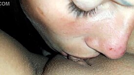 I felt my girlfriend's tongue explore me under the blanket with lesbian passion.