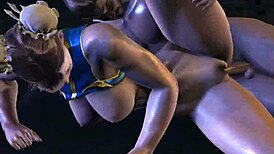 Chun Li Endures Hardcore Penetration in 3D Fight