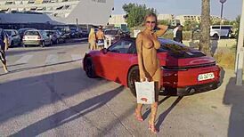 Monika Fox Strolls Naked on Cap d'Agde Streets