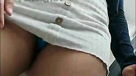 Teen 18+ In See-Through Dress Removes Thong Publicly