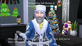 Santa fucks naughty teen in doggystyle with cumshot