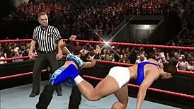 Melina wrestles chun li in intense fight