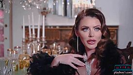 British MILF Sophie Dee strips, revealing huge tits and big ass