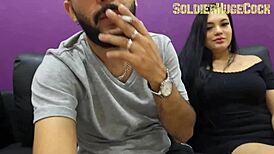 Slutty Teen Brunette Ready for Sloppy Blowjob at Job Interview