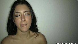 teen sucking large pecker in pov nasty fucking!