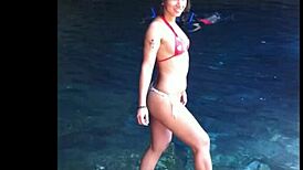 Sexy and beautiful Venezuelan dancer performs a sensual latin dance.