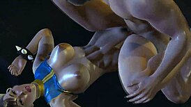 Chun Li Endures Hardcore Penetration in 3D Fight